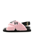 Shearling Calfskin Paseo Flat Comfort Sandal 38 Pink