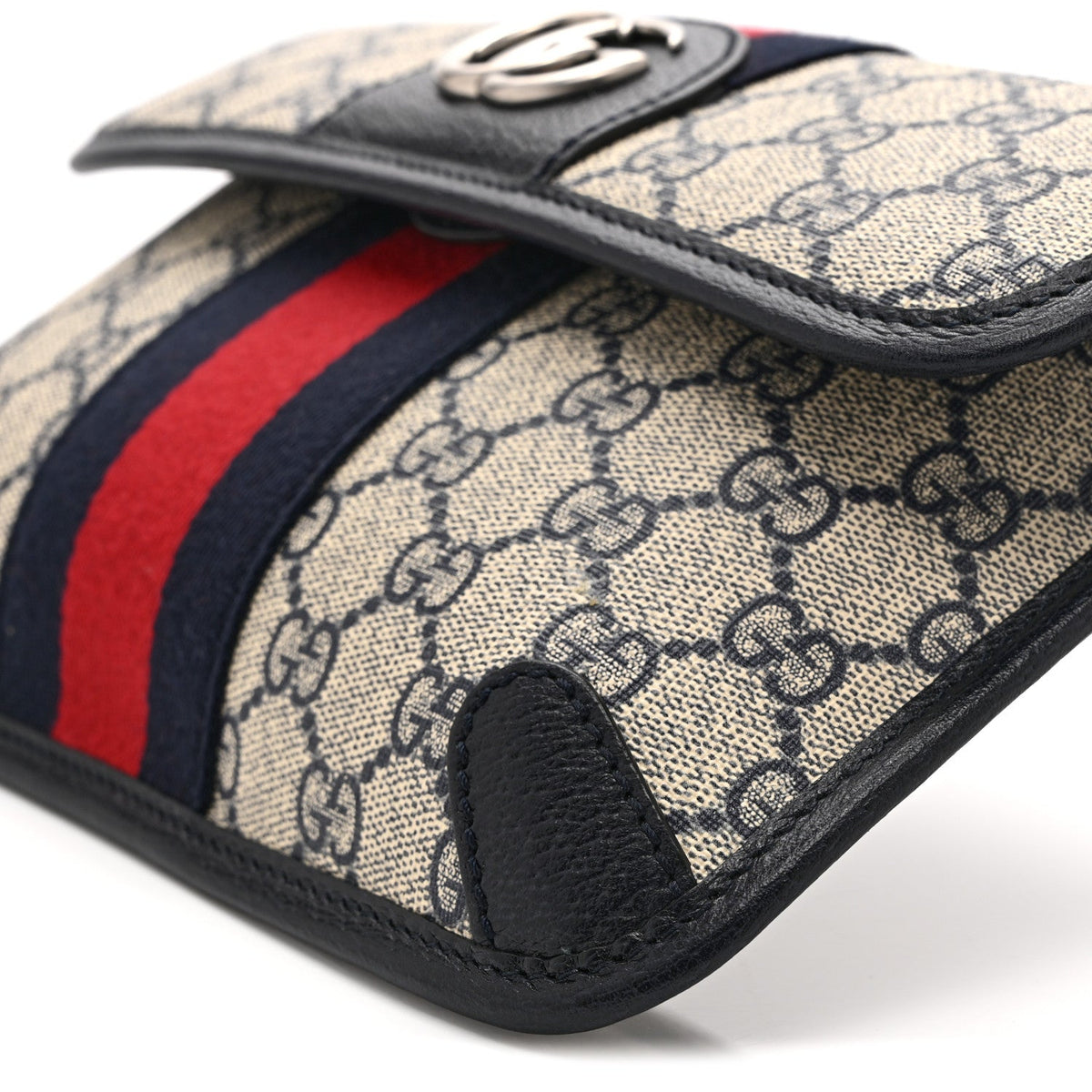 GG Supreme Monogram Web Small Ophidia Belt Bag 90 36 Beige Navy