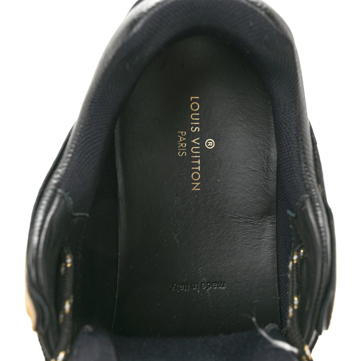 Calfskin Mens Zig Zag Sneakers 8 Black Gold