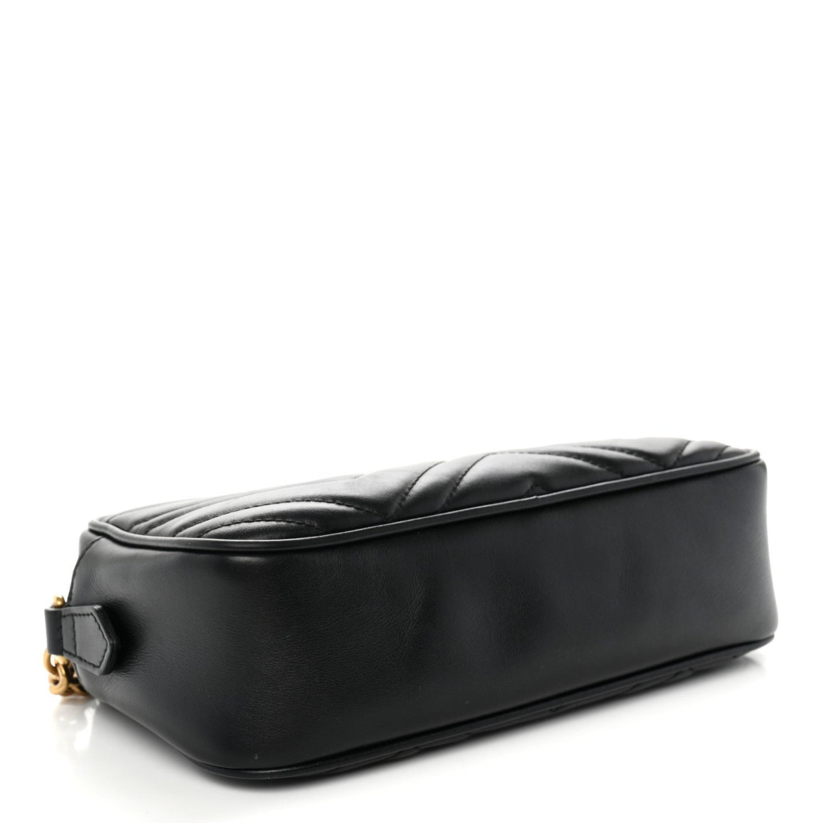 Calfskin Matelasse Small GG Marmont Chain Shoulder Bag Black