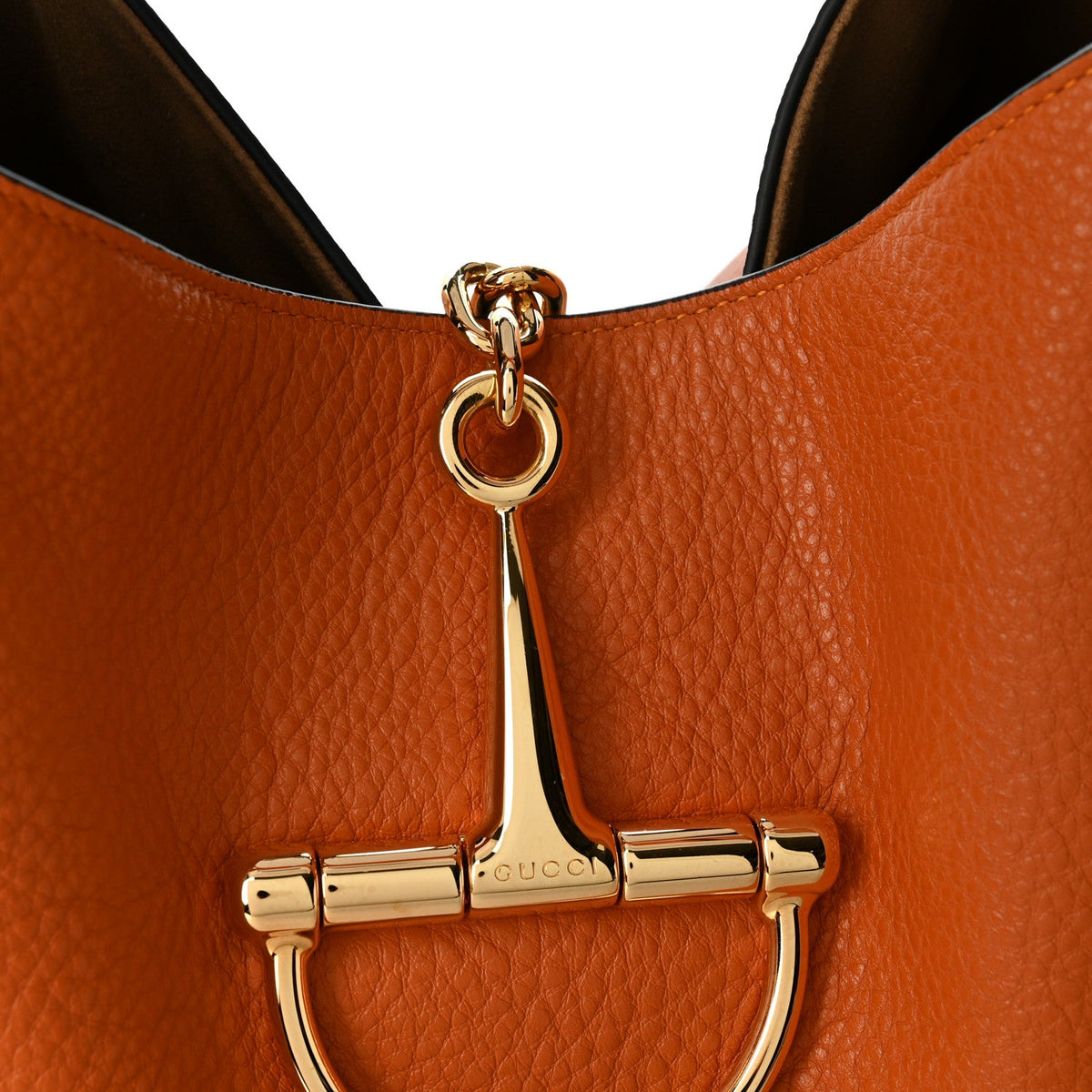 Grained Calfskin Softbit Maxi Shoulder Bag Orange