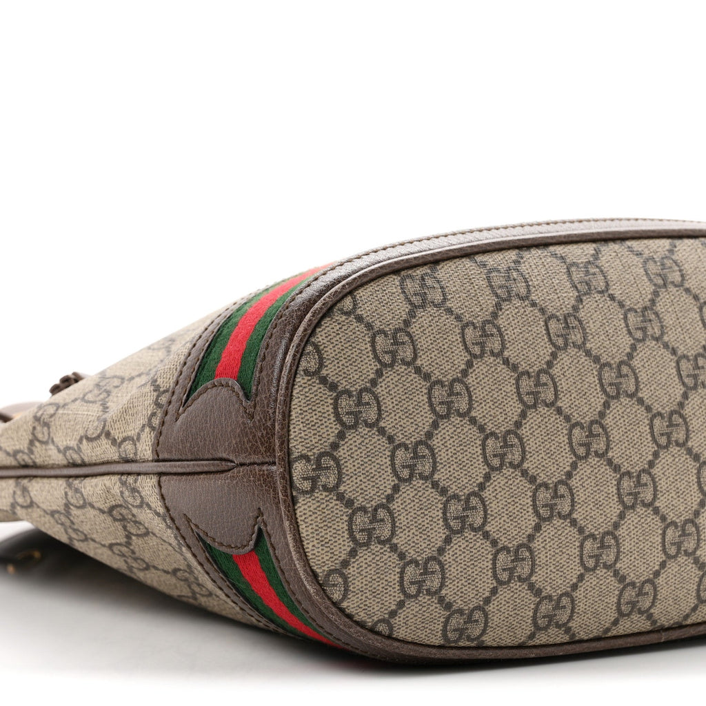 GG Supreme Monogram Web Ophidia Bucket Bag Brown
