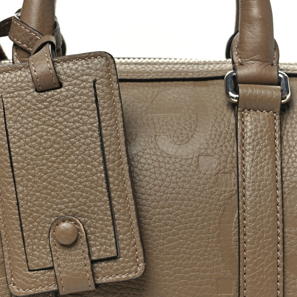 Piuma Calfskin Jumbo GG Embossed Mini Duffle Bag Good Taupe