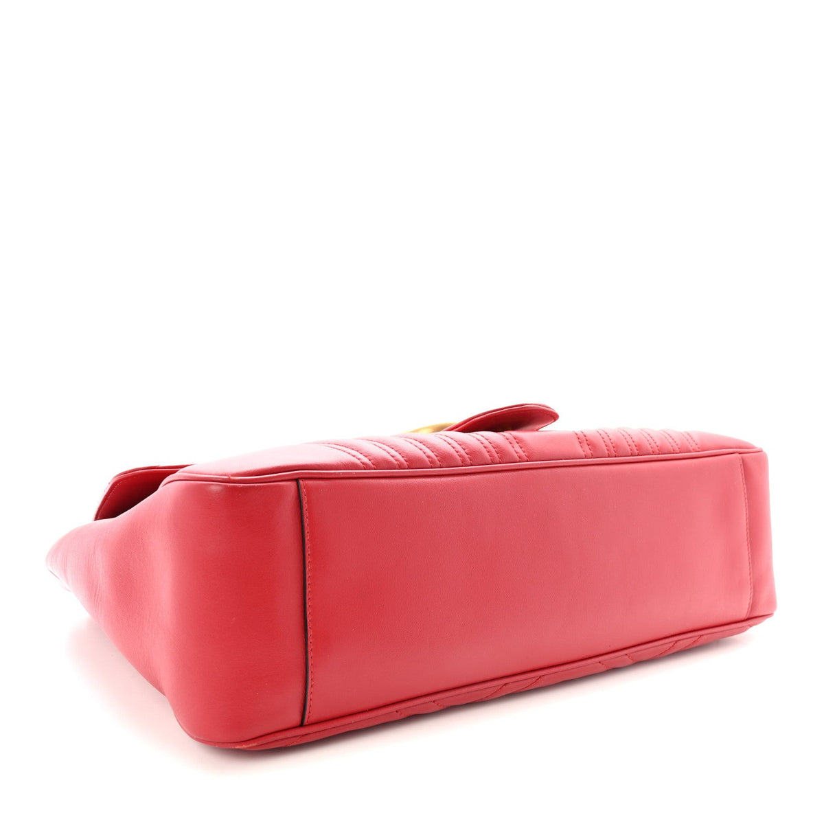 Calfskin Matelasse Large GG Marmont Shoulder Bag Hibiscus Red