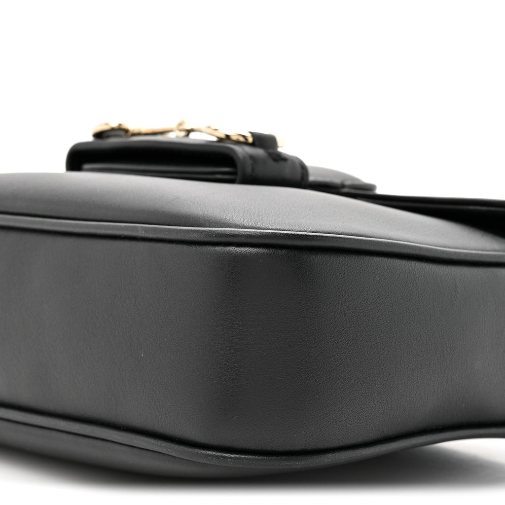Arabella Calfskin Horsebit 1955 Soft Small Shoulder Bag Black