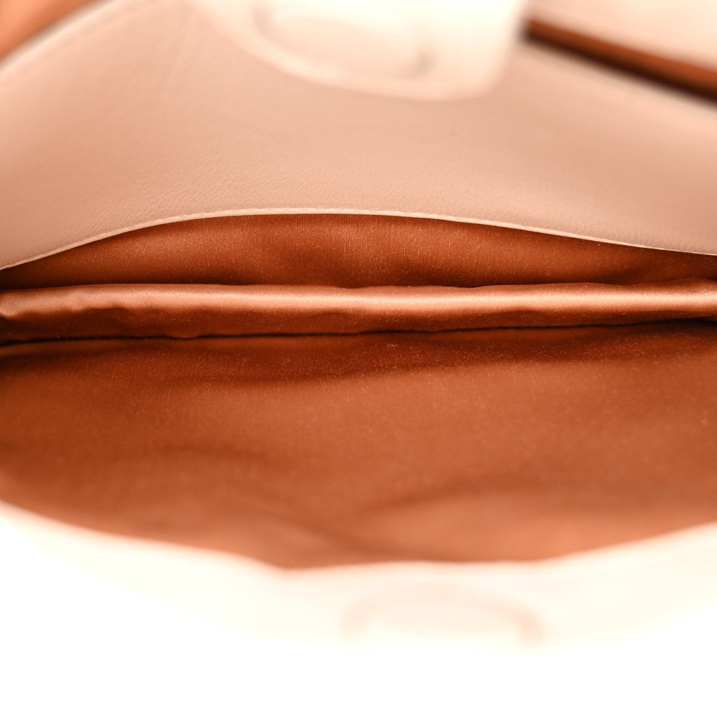 Calfskin Horsebit Slim Shoulder Bag White