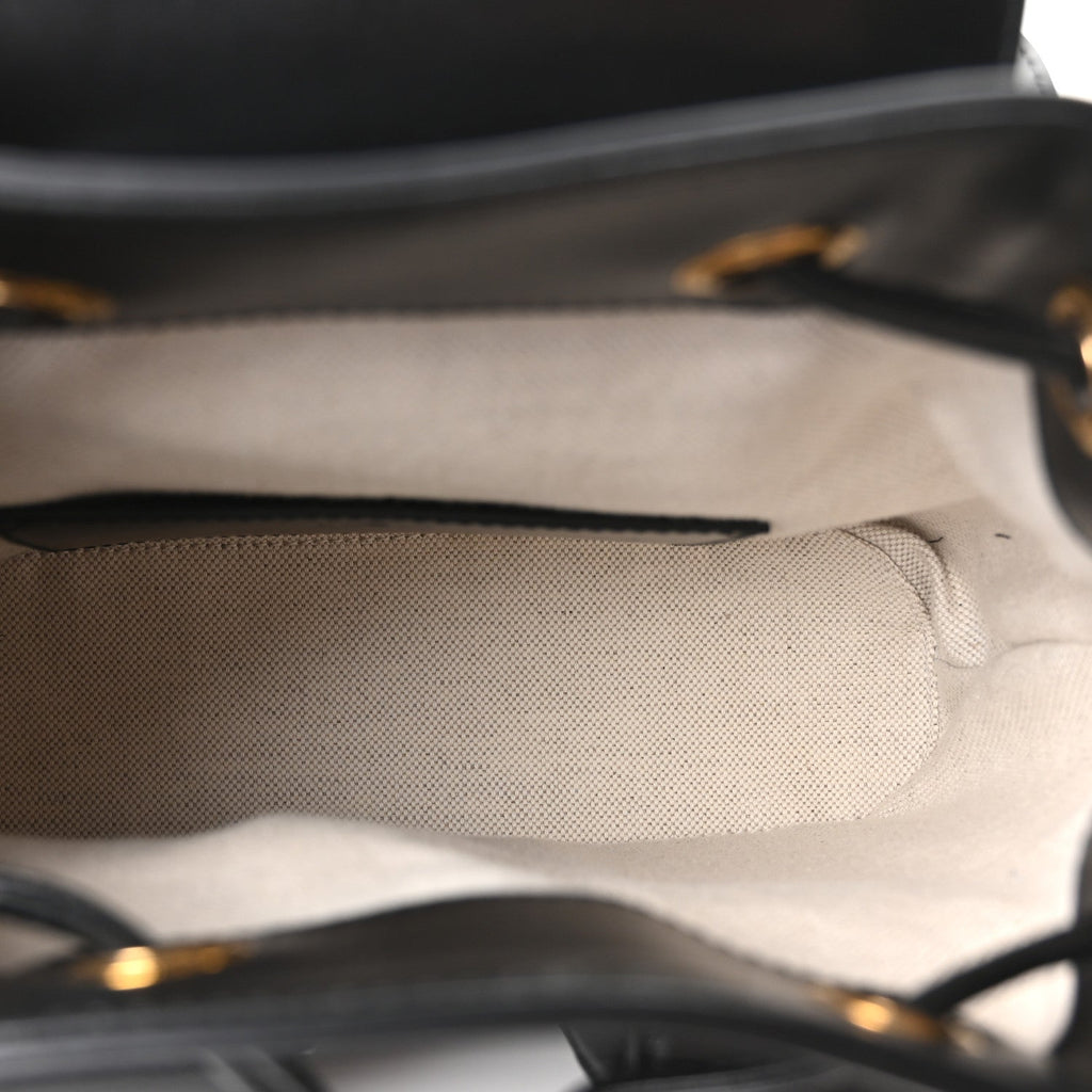 Calfskin Bamboo Backpack Black