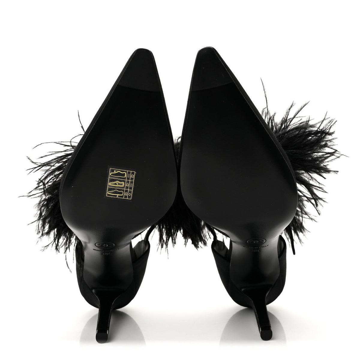 Grosgrain Feather Mary Jane Pumps 38 Black