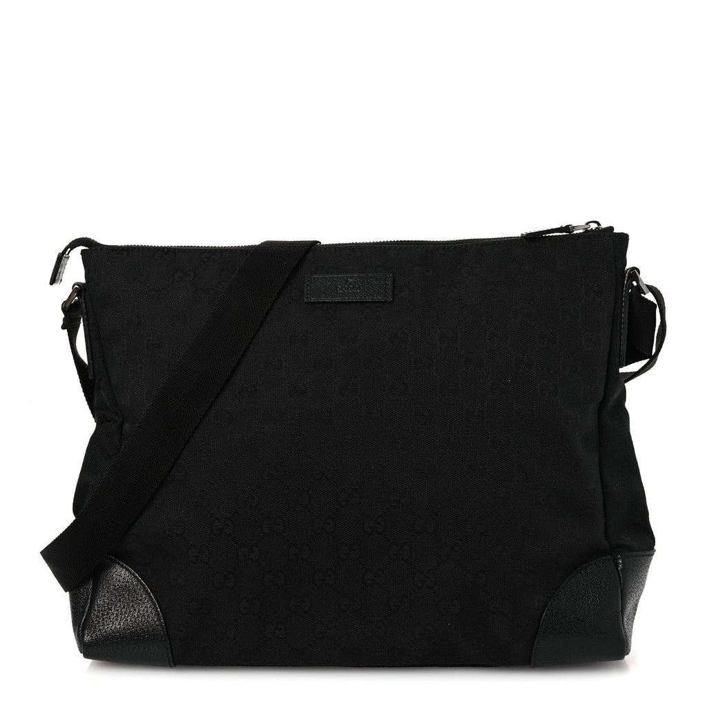 Monogram Flat Messenger Bag Black