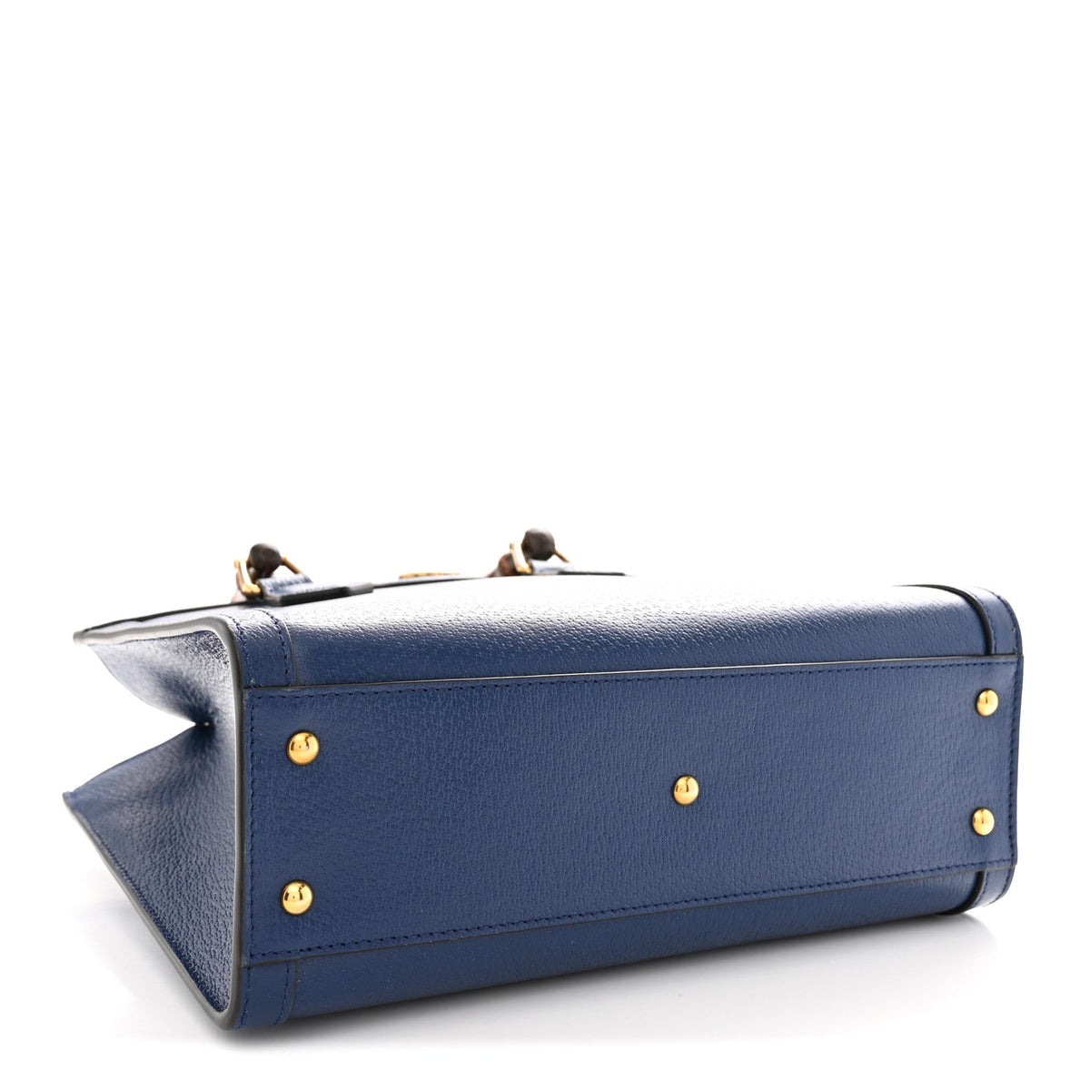Textured Dollar Calfskin Web Small Diana Tote Bag Royal Crop