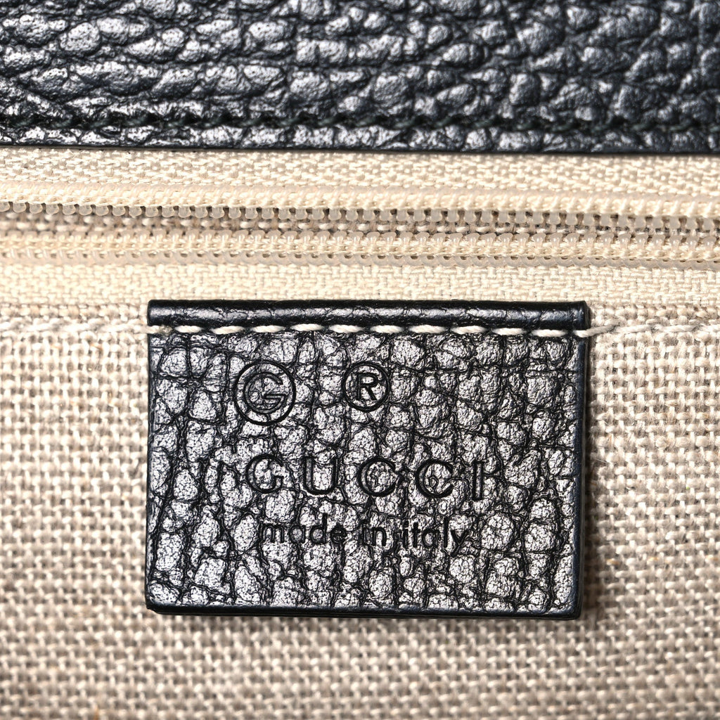 Dollar Calfskin Interlocking G Shoulder Bag Black