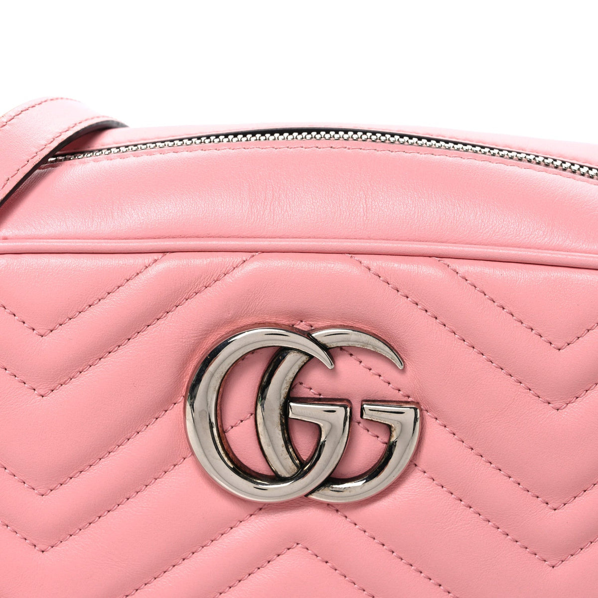 Calfskin Matelasse Small GG Marmont Chain Shoulder Bag Wild Rose
