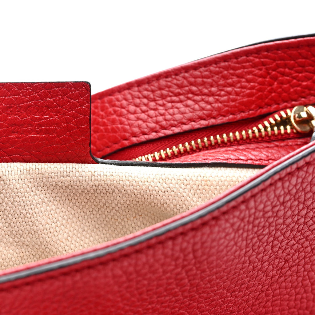 Pebbled Calfskin Medium Soho Flap Crossbody Vibrant Red