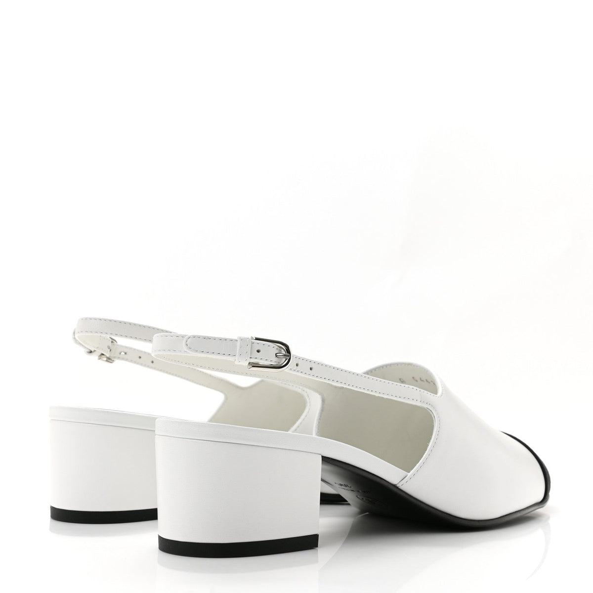 Goatskin Grosgrain Cap Toe CC Slingback Pumps 39 Black