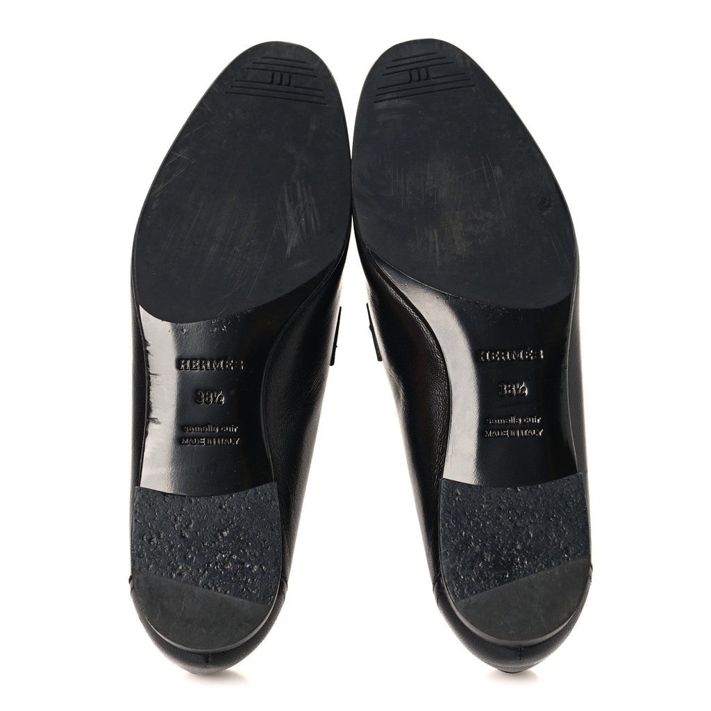 Goatskin Womens Paris Loafers 38.5 Black