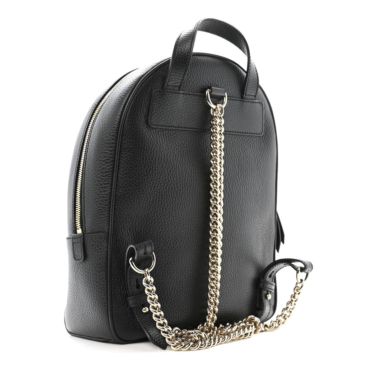 Pebbled Calfskin Soho Chain Backpack Black