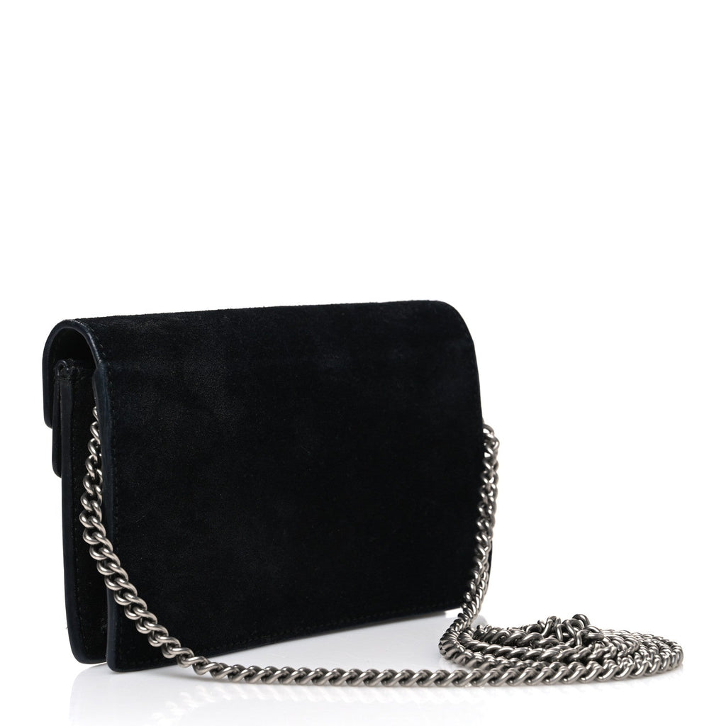 Suede Super Mini Dionysus Shoulder Bag Black