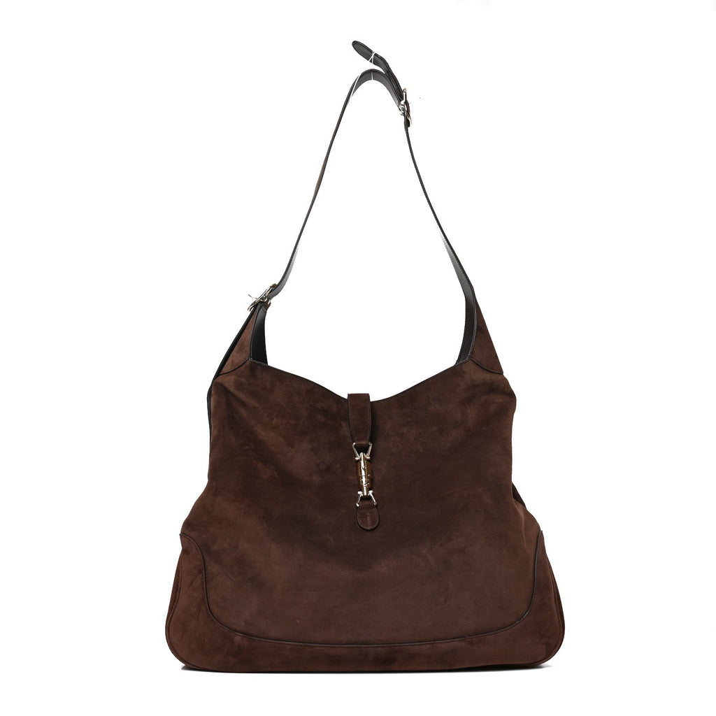 Suede Jackie 1961 Giorno Shoulder Bag Dark Brown