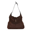 Suede Jackie 1961 Giorno Shoulder Bag Dark Brown