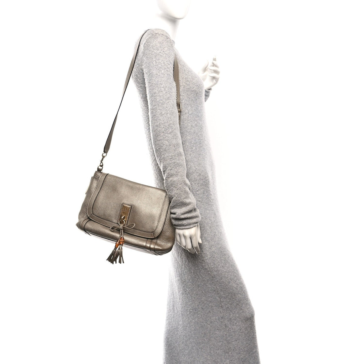 Monogram Calfskin Medium Bella Flap Bag Beige Ebony Champagne