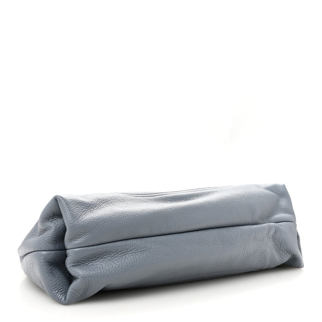 Grained Calfskin Softbit Maxi Shoulder Bag Dusty Blue