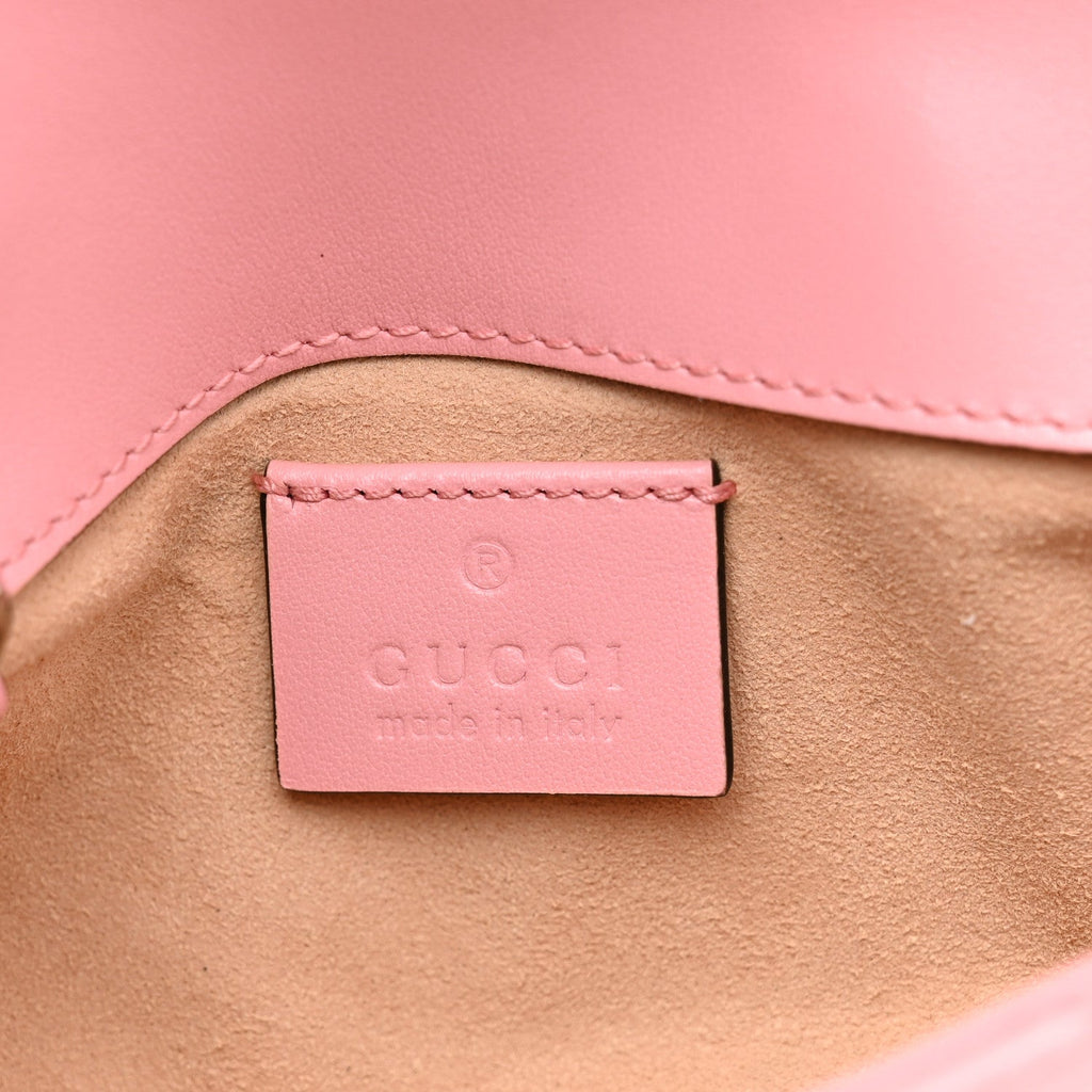 Calfskin Matelasse Super Mini GG Marmont Shoulder Bag Wild Rose Wild Rose