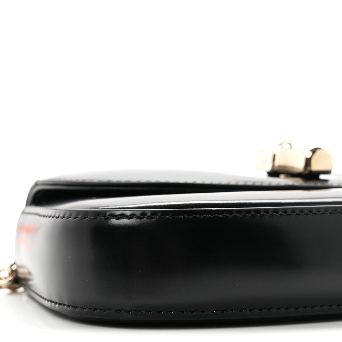 Shiny Calfskin Small Bamboo Night Bag Black