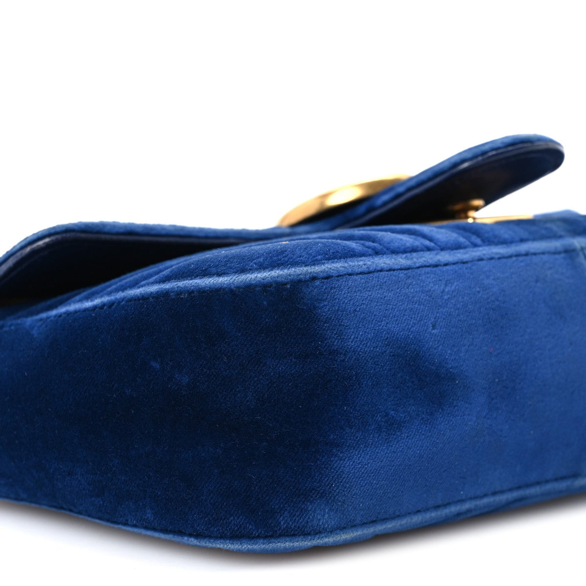 Velvet Matelasse Mini GG Marmont Shoulder Bag Cobalt Blue
