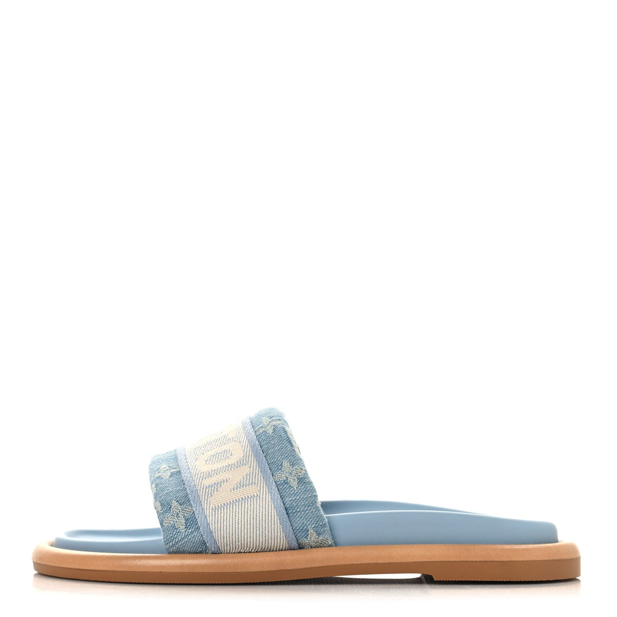 Monogram Denim LV Bliss Womens Comfort Mules 39 Turquoise