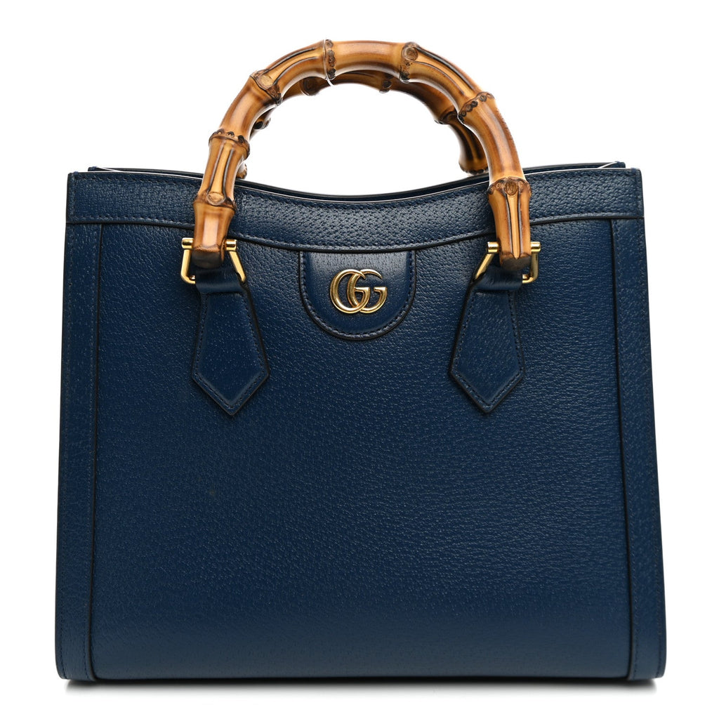 Textured Dollar Calfskin Web Small Diana Tote Bag Royal Crop