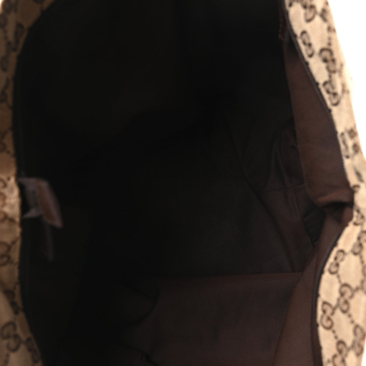 Monogram Large Web Handle Bucket Tote Dark Brown