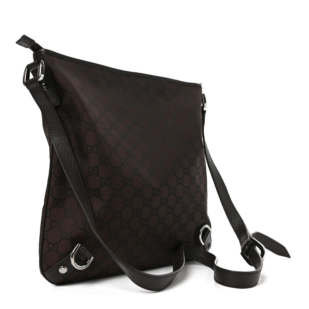 Nylon Monogram Abbey Messenger Bag Dark Brown