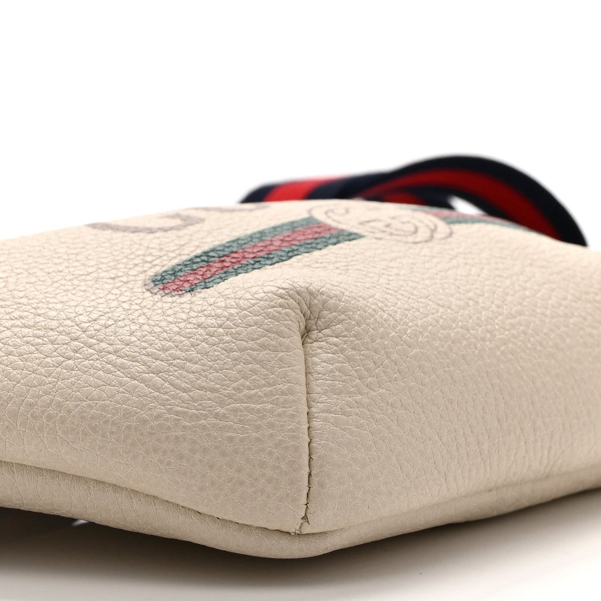 Grained Calfskin Small Logo Belt Bag White