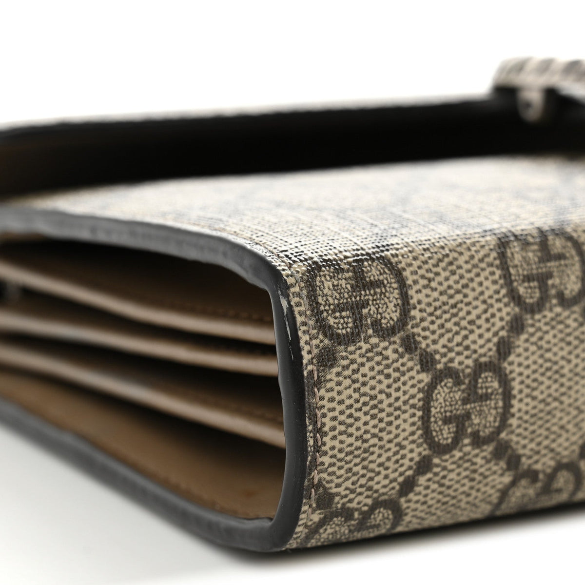 GG Supreme Monogram Mini Dionysus Chain Wallet Beige Taupe