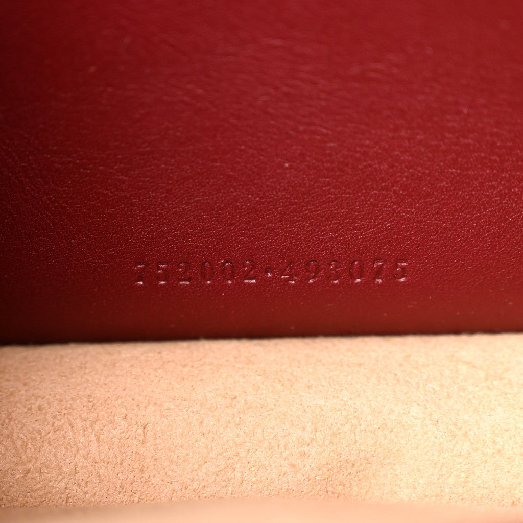 GG Supreme Monogram Azalea Calfskin Horsebit 1955 Mini Bag Beige Ebony Rosso Ancora