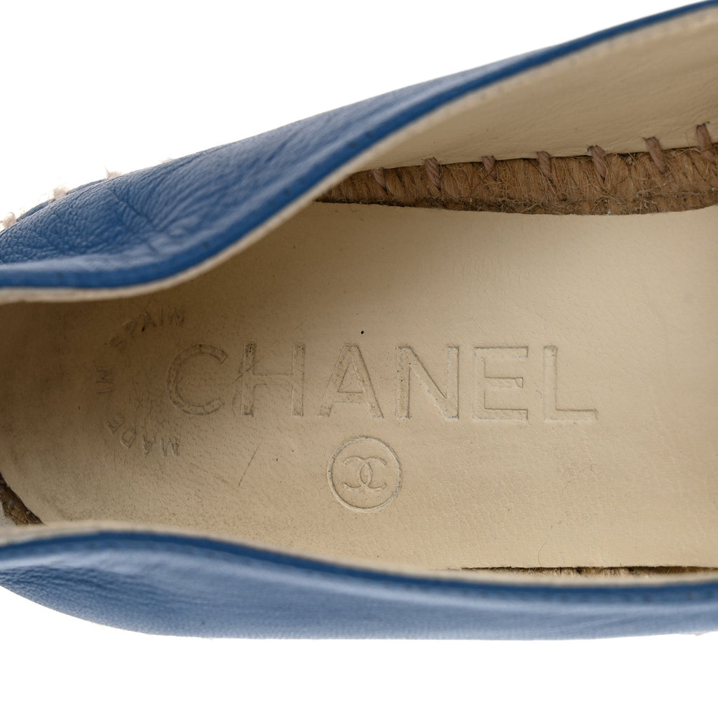 Lambskin CC Espadrilles 37 Blue