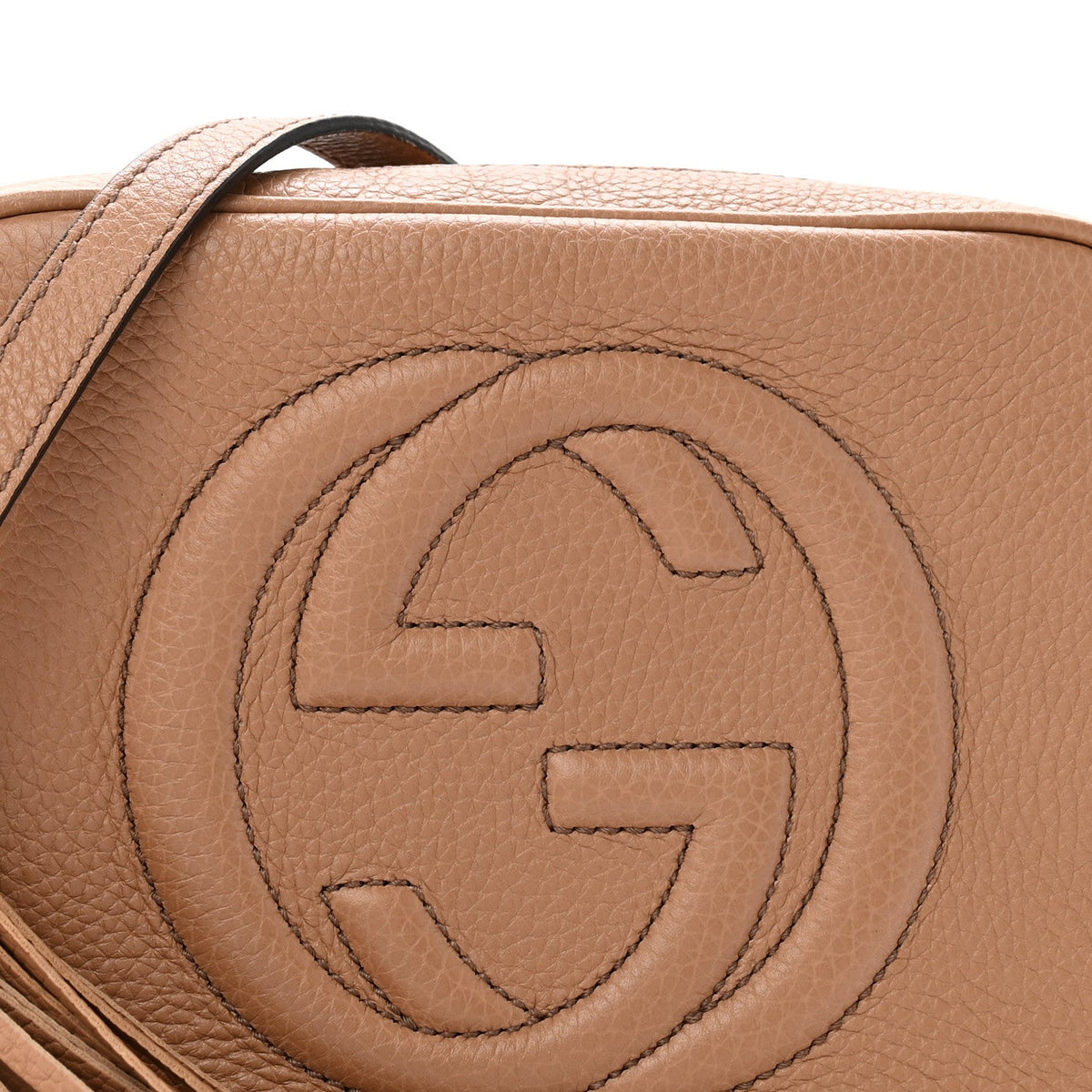 Pebbled Calfskin Small Soho Disco Bag Camelia