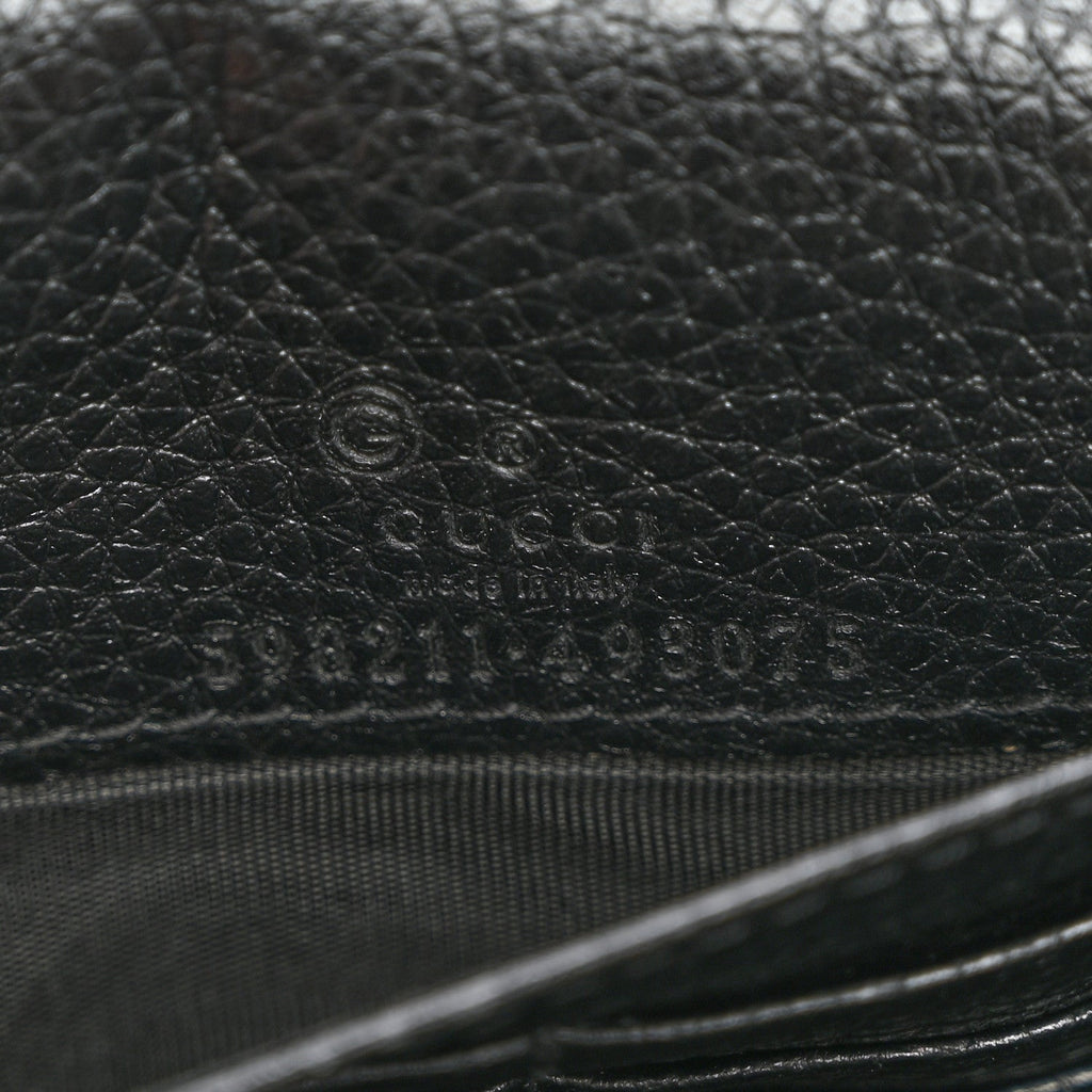 Pebbled Calfskin Soho Wallet On Chain Black