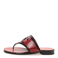 Lambskin Patent Calfskin CC Thong Sandals 37 Burgundy Black