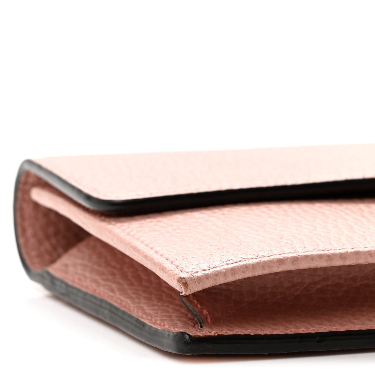 Dollar Calfskin Interlocking G Chain Wallet Soft Pink