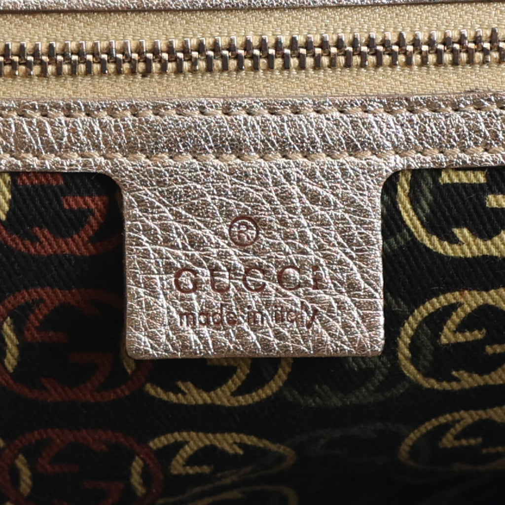 Metallic Calfskin Small Britt Boston Gold