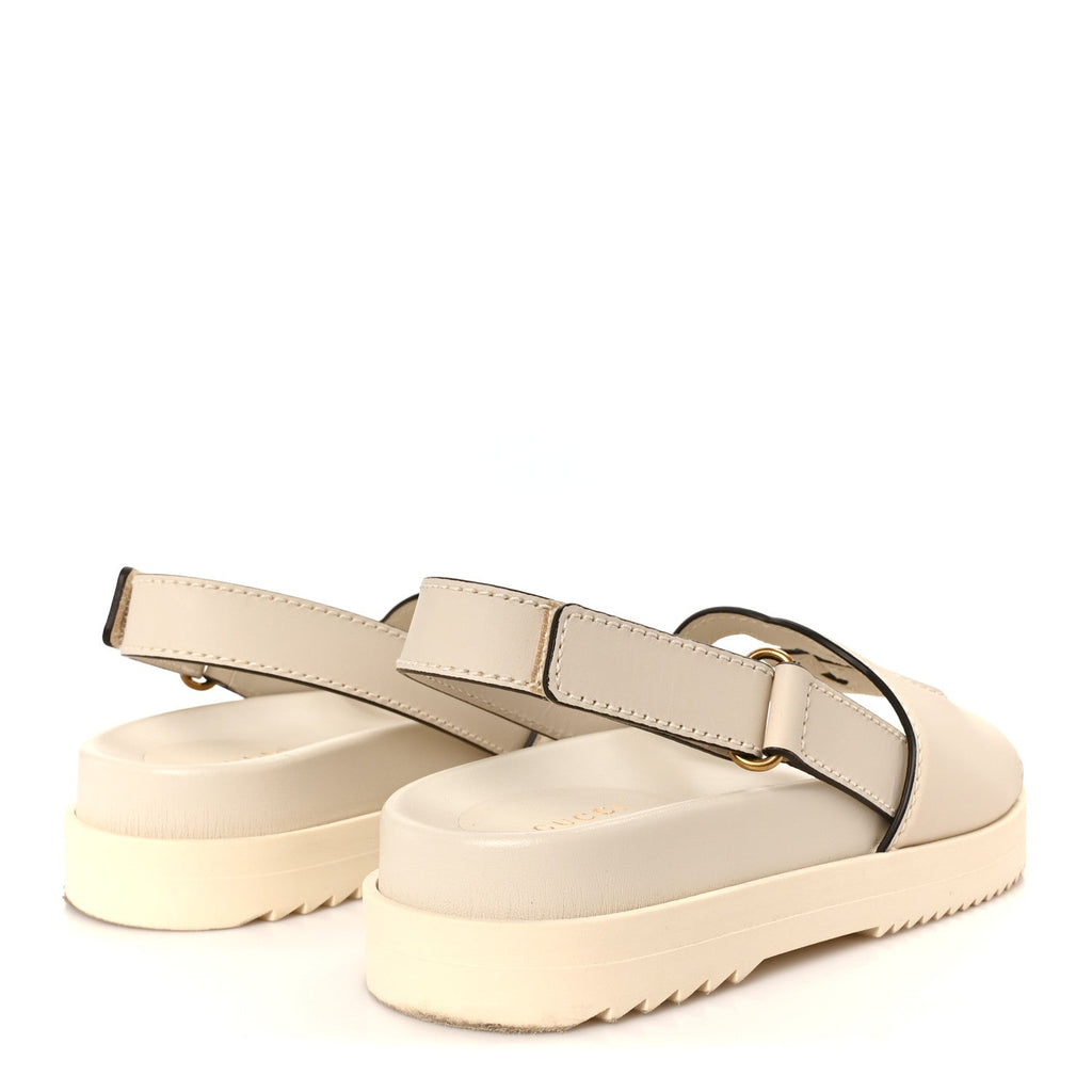 Cosmos Softy Calfskin Interlocking G Slingback Sandals 35.5 Mystic White