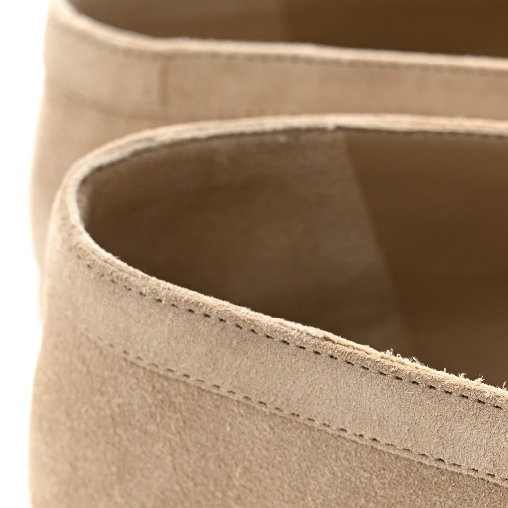 Suede Crystal CC Mocassin Loafers 39.5 Beige