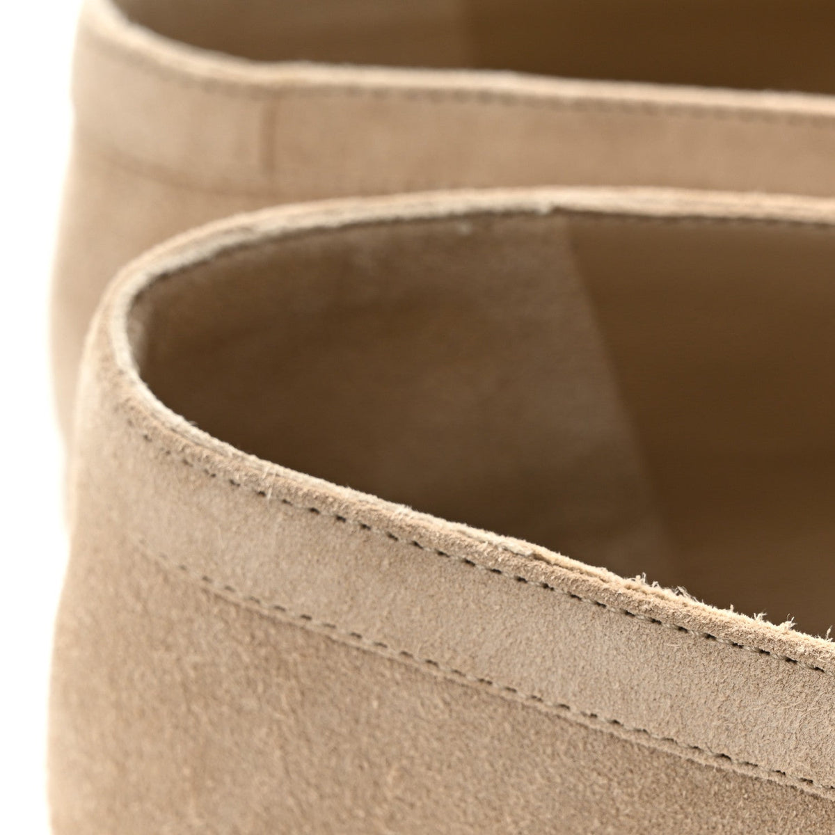 Suede Crystal CC Mocassin Loafers 39.5 Beige