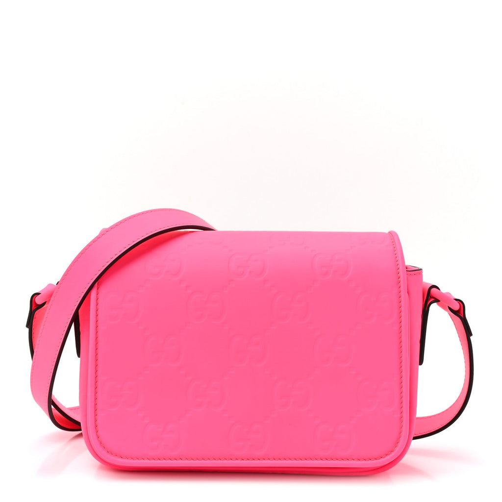 Calfskin GG Rubber effect Super Mini Bag  Pink