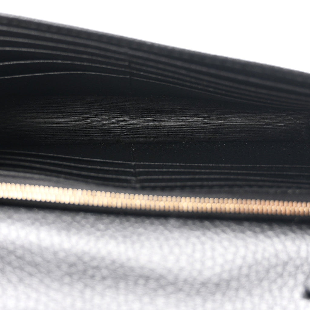 Dollar Calfskin Interlocking G Chain Wallet Black