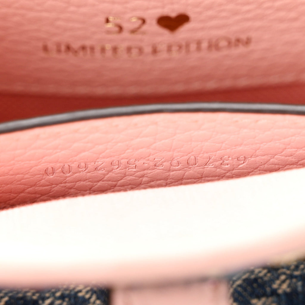 New Denim GG Monogram Calfskin Love Parade Mini Jackie 1961 Hobo Light Pink