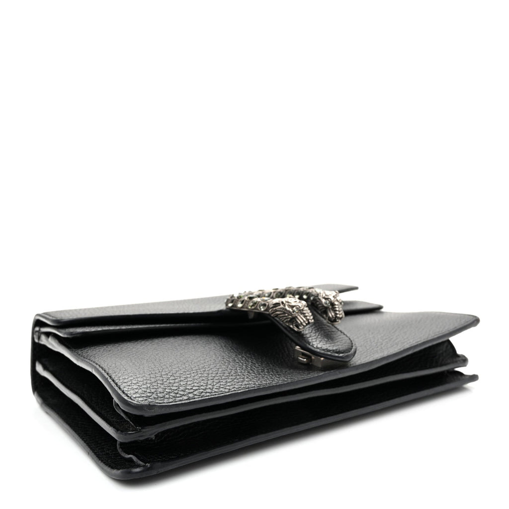 Pebbled Calfskin Small Dionysus Shoulder Bag Black