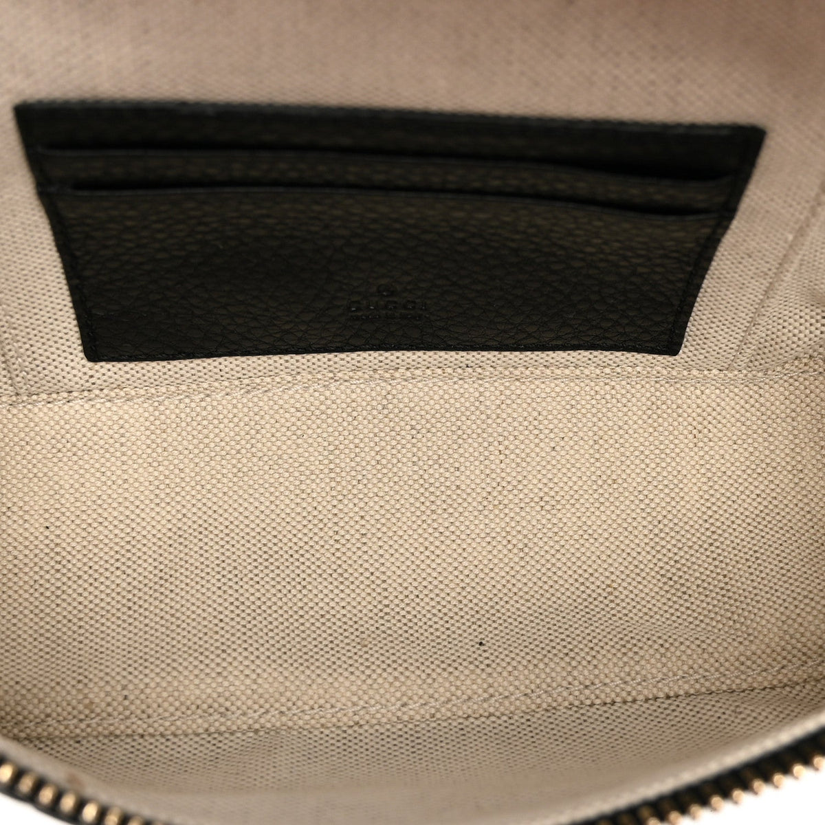 GG Calfskin Embossed Emblem Super MIni Crossbody Bag Black