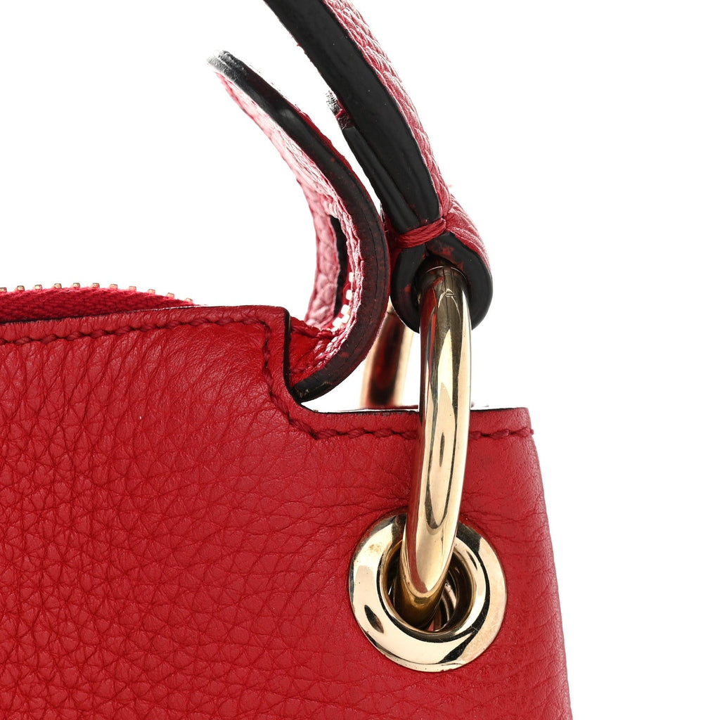 Pebbled Calfskin Large Soho Hobo Tabasco Red